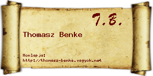 Thomasz Benke névjegykártya